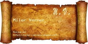 Miler Verner névjegykártya